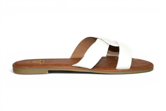 sandalia blanca de talla grande para mujer