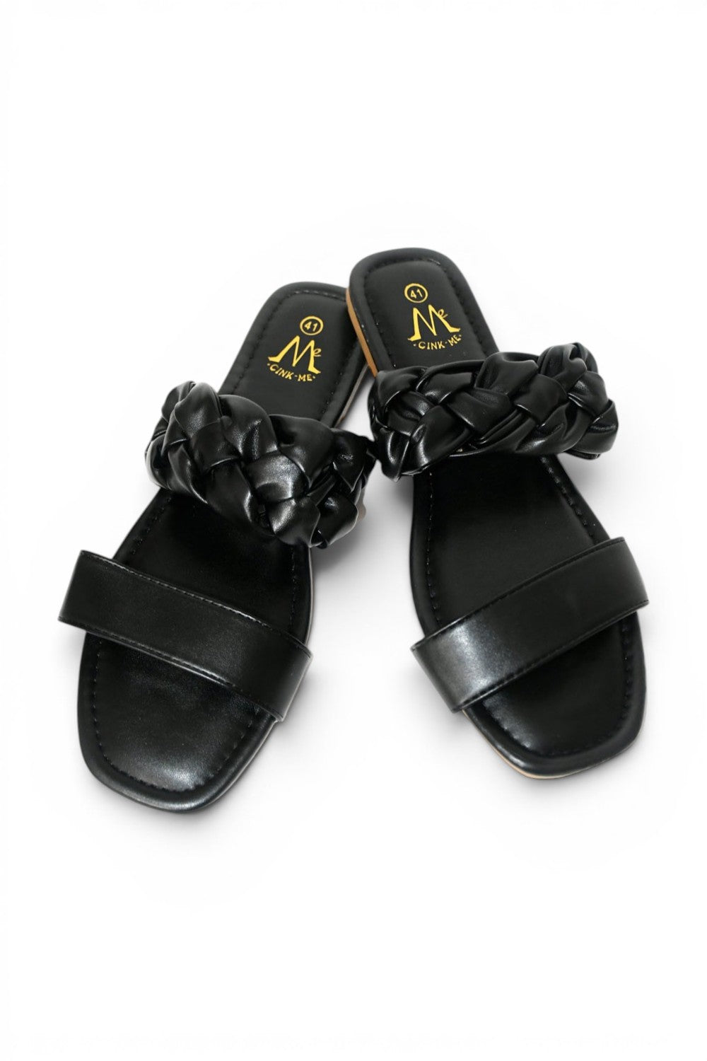 sandalia negra de talla grande para mujer